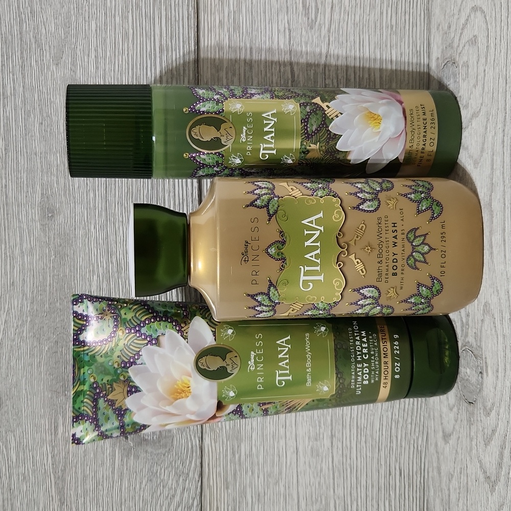 Bath & Body Works Disney Princess Tiana 3pc Set Body Wash, Cream, Mist